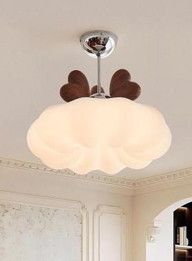 法式奶油风卧室吸顶灯中古风爱心南瓜灯美式复古设计感儿童房间灯