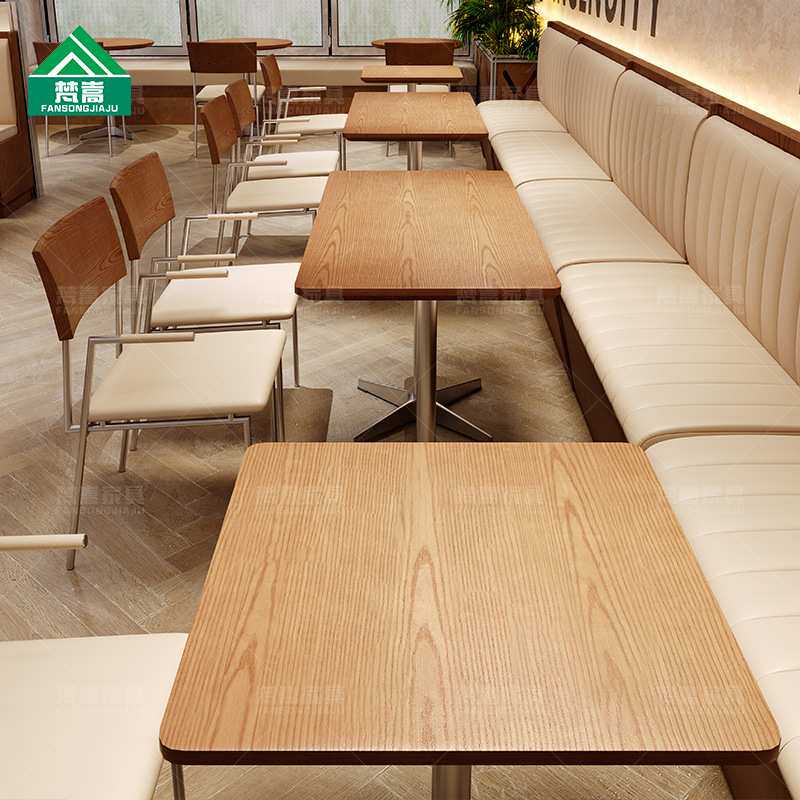 韩式轻食简餐桌椅现代简约西餐厅轻食店卡座沙发甜品店桌椅组合