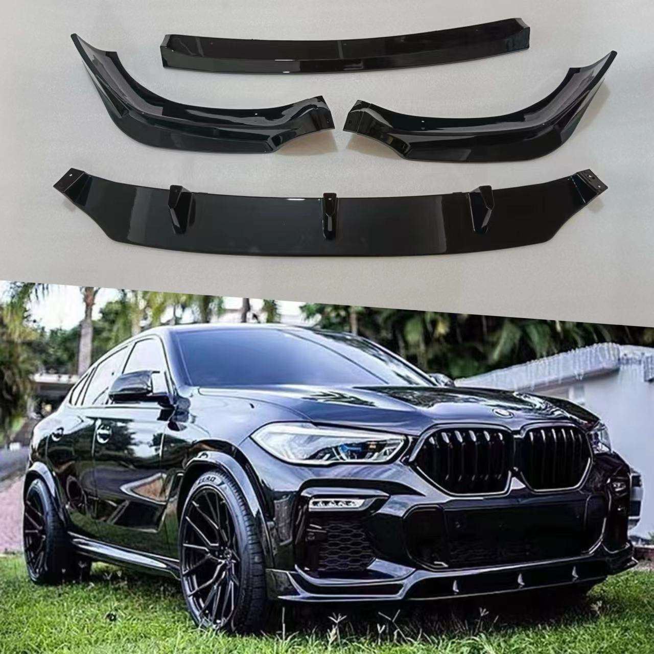 适用2020-2023款宝马X6 G06黑武士4段式前铲前唇