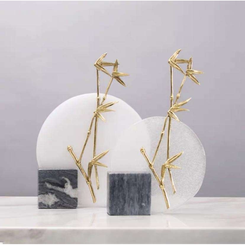 中式禅意摆件家居客厅软装饰品博古架书房玄关工艺摆设报竹平安