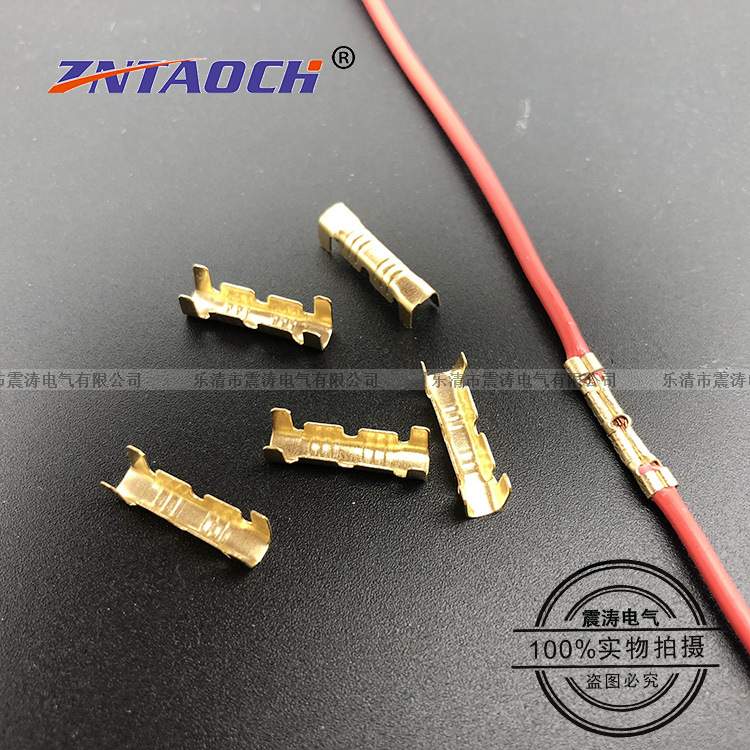 压线扣对接端子 铜线扣 压线脚 快速连接端头 U型C形插簧冷压端子