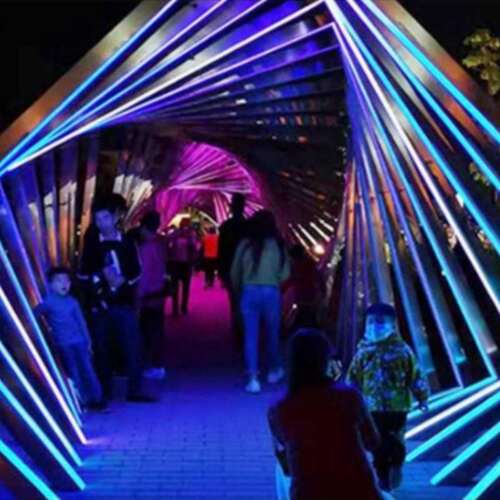 街道亮化LED时光隧道景观灯 LED幻彩蝴蝶时光隧道 广场创意隧道