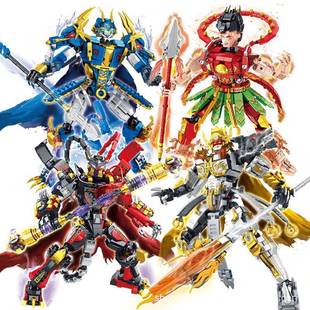 T2074 中国积木玩具摆件模型 T2081国风机甲男孩儿童拼组装