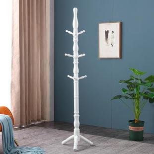 衣帽架实木衣帽架衣服挂客厅卧室落地木质简约挂衣架白色