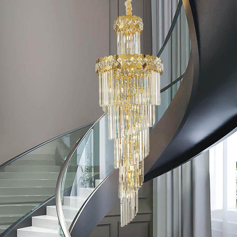 复式楼大吊灯轻奢客厅水晶灯别墅中空挑高灯具现代简约楼梯长吊灯,自行车/骑行装备/零配件,更多零件/配件,淘宝优惠券,粉丝福利购,淘宝优惠卷