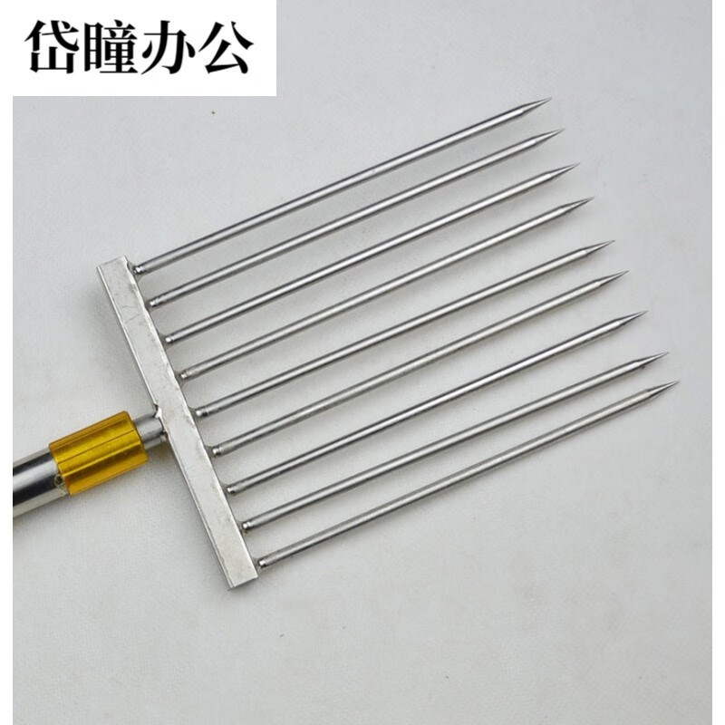 新品不锈钢杆纯手工可伸缩倒刺钢叉不锈钢小号头插鱼器飞叉头捕鱼