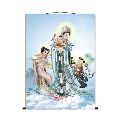 送子观音娘娘观自在神像画像挂画观世音菩萨子孙满堂客厅玄关装饰