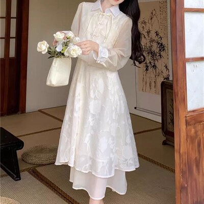 新中式伴娘服2024春秋新款大码胖mm成人礼礼服套装小个子连衣裙女