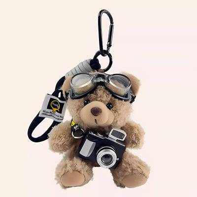包包挂件棕色小熊背包毛绒公仔车钥匙扣小饰品初高中女生送礼物潮