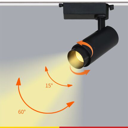 调焦射灯变焦轨道灯led服装店超亮聚光导轨灯酒吧背景墙筒灯明装