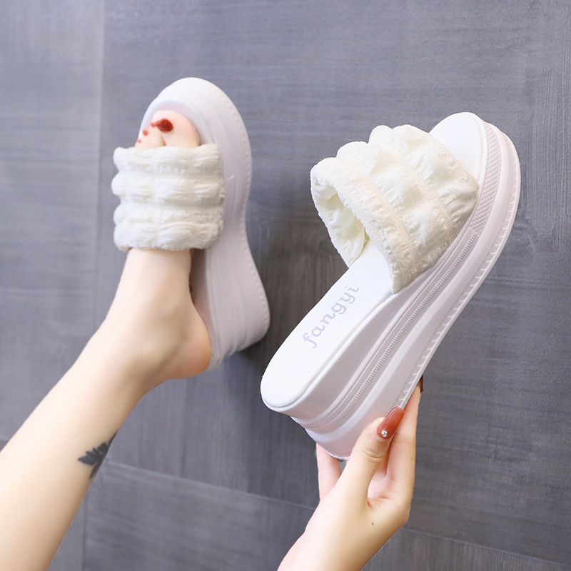 时尚厚底拖鞋女外穿夏季凉鞋女款2024新款女鞋网红增高跟凉拖鞋子