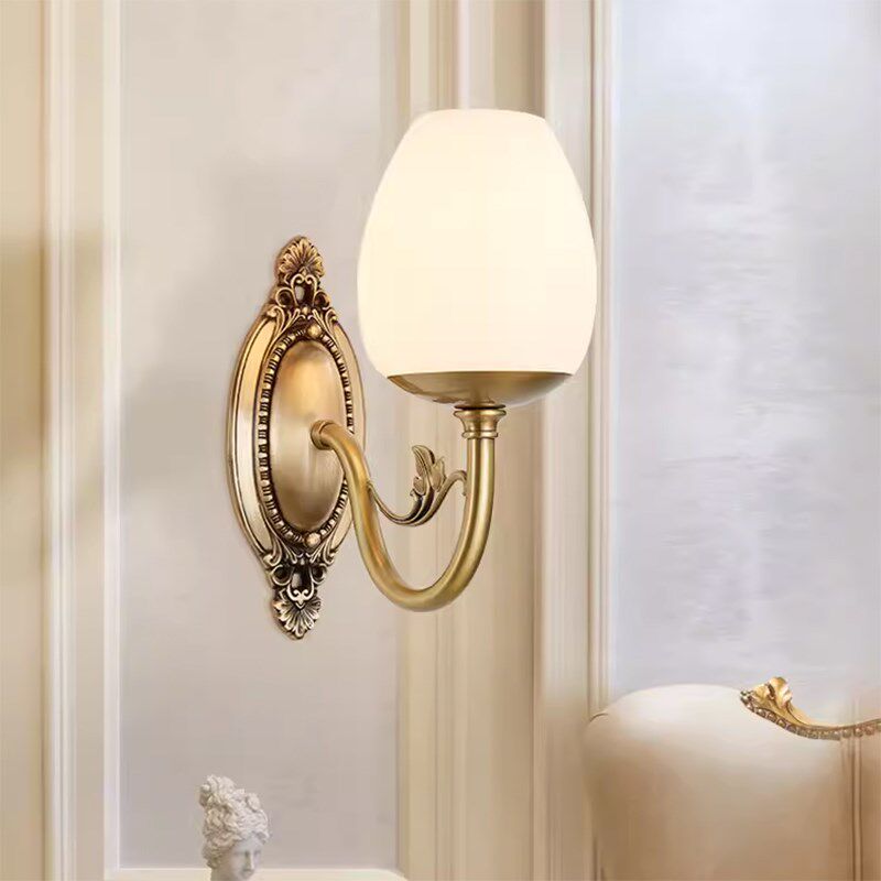 全铜美式b简约单头壁灯客厅双头灯具卧室床头灯欧式餐厅灯楼梯壁