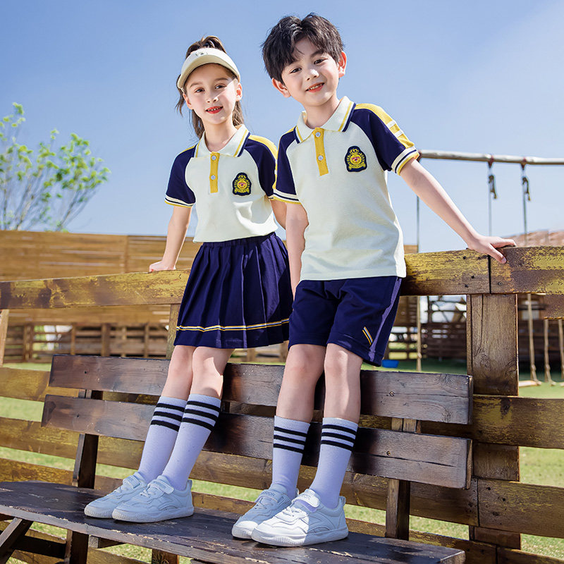 小学生校服夏季运动四件套男女儿童演出学院风班服幼儿园园服