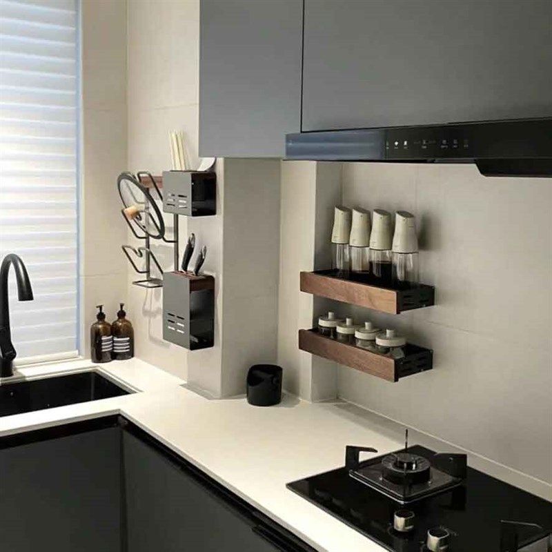 胡桃木厨房置物架调料架壁挂式免打孔多层实木锅具筷勺子收纳架子,厨房/烹饪用具,调料置物架,淘宝优惠券,粉丝福利购,淘宝优惠卷