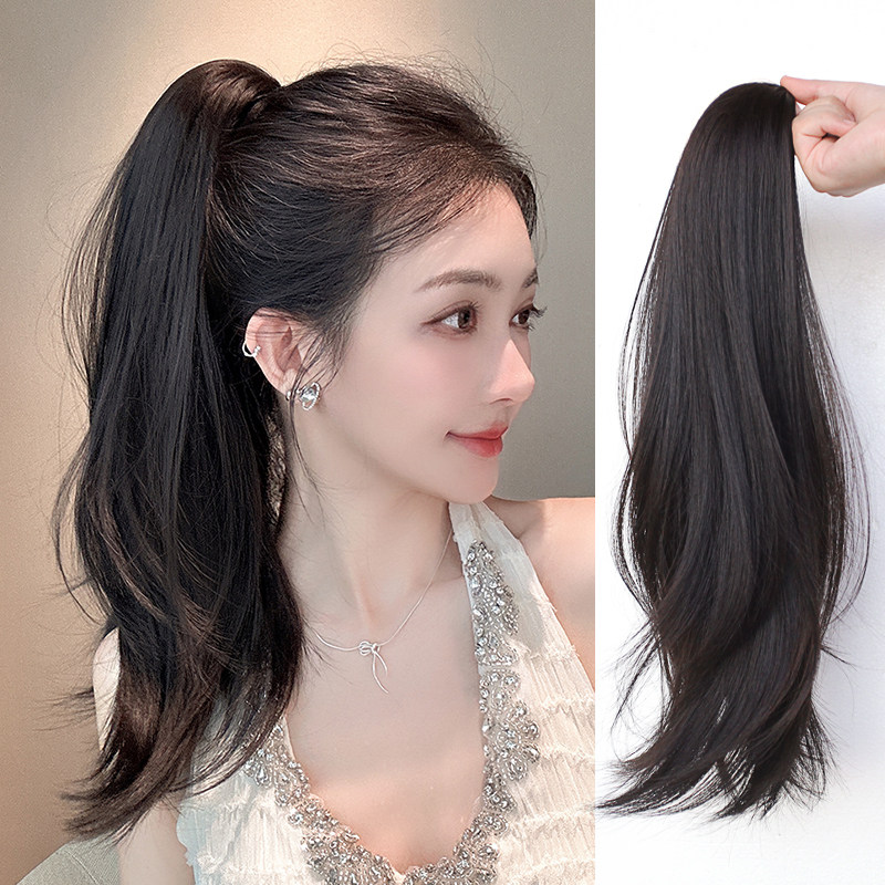 微卷高马尾假发女抓夹式仿真长卷发增G发量蓬松网红减龄辫子假马