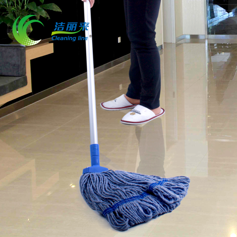 洁丽来棉纱拖把分色水拖把墩布彩色棉线家用商用铝杆轻便拖布