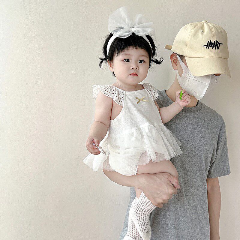 夏季婴儿包屁衣新生儿连体衣网纱小公主风哈衣裙女宝宝外出服抱衣