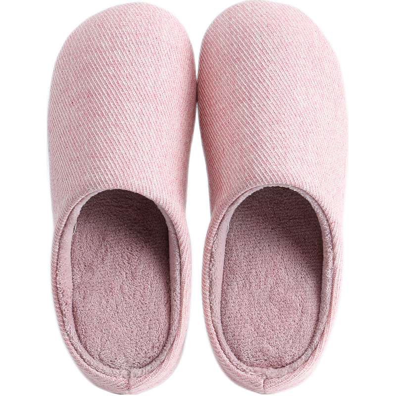 日式室内静音棉拖鞋女冬季保暖家居室内软底无声木地板男厚底家用