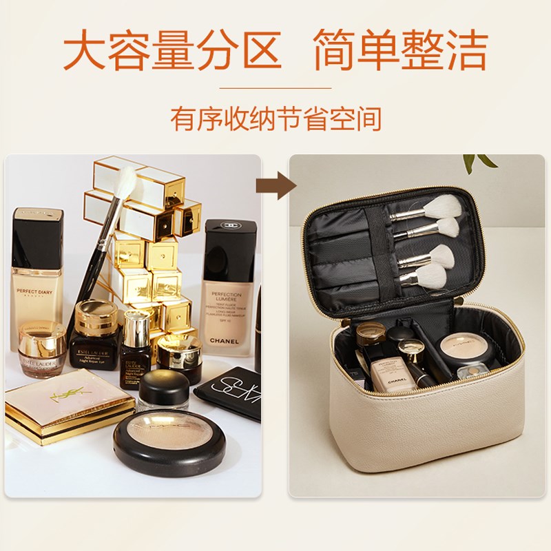 化妆包女2013新款便携大容量高级感手提旅行化妆品刷收纳包洗漱袋