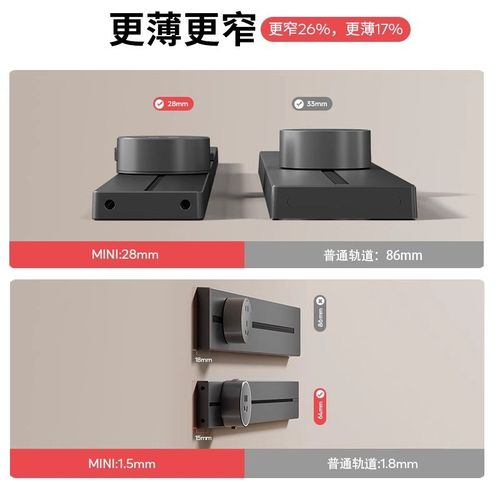 超薄轨道插座可移动明装排插厨房客厅用导轨插排板电力岛台滑轨