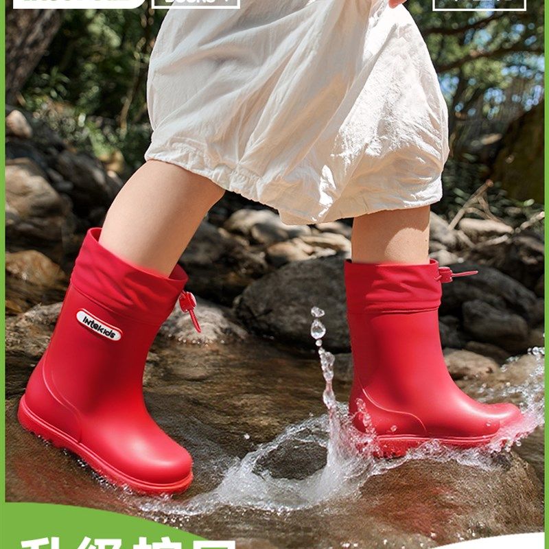 儿童雨鞋男女孩小学生上学专用雨靴日系防滑耐磨幼儿园宝宝防水鞋