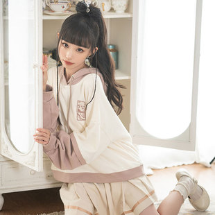 十三余小豆蔻儿[云气图r]国风刺绣日常百搭通勤双色假两件保暖卫