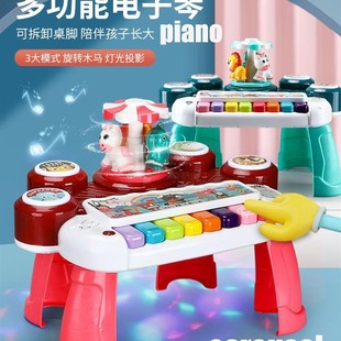 儿童玩具2多功能岁益智桌宝宝女孩积木男男女3 1可礼物5大颗粒6琴