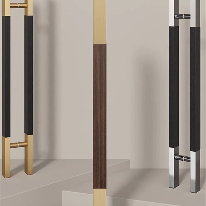 极简实木玻璃门拉手不锈钢拉手酒店包厢会议室实木门把手大门扶手