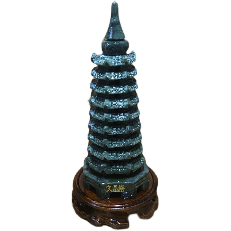 风生水起家居堪舆摆件9层天然南玉文昌塔书桌书架书房学生礼物