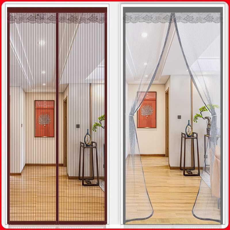 魔术贴防蚊门帘磁吸纱门家用阳台拉门I落地窗自装纱网纱窗门自粘