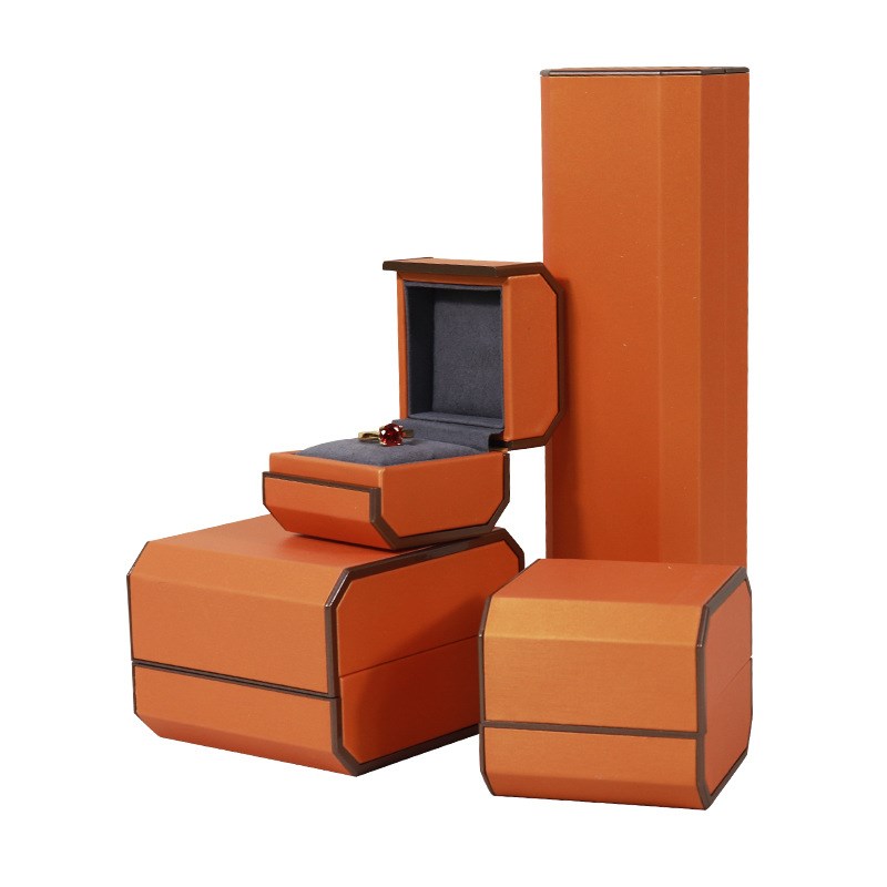 八角平开珠d宝首饰包装盒高档时尚戒指盒手镯盒吊坠玉器饰品收纳