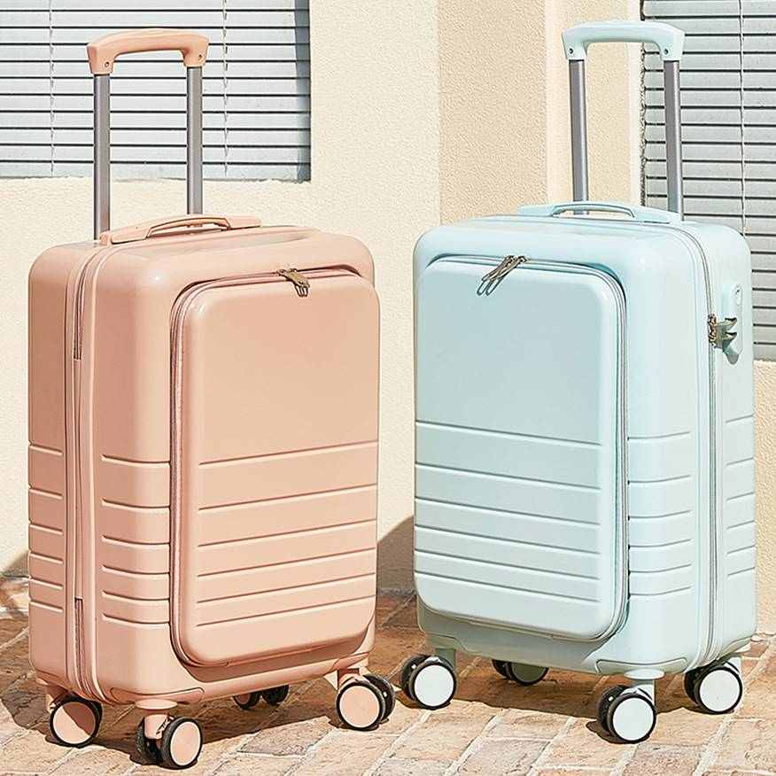 前置开盖行李箱女小型20寸商务拉杆箱男侧开登机箱密码旅行箱