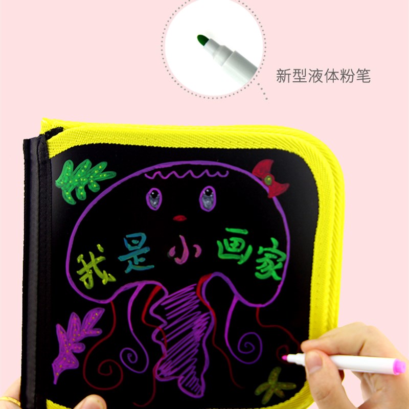 儿童画板涂鸦写字白板便携双面可用小黑板可擦水粉笔家用涂绘画本