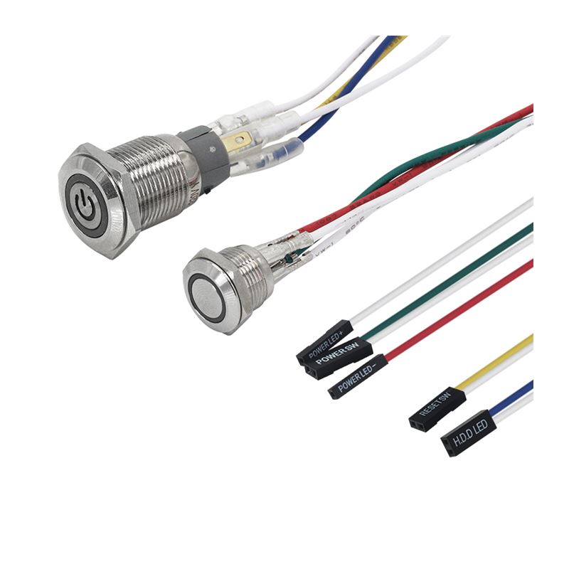 12/16/22mm金属自复位带灯按钮F电脑机箱开机主机硬Z盘开关改装