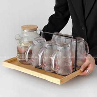 牛奶杯子 趣皿轻奢带把雨雾杯水具家用玻璃杯茶杯茶具客厅水杯套装