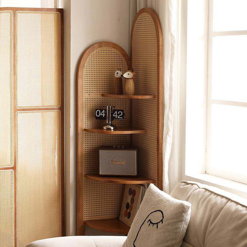 G&原木藤编转墙三角落置物架客厅屏风玄关沙发边隔断收纳书柜子家,纺织面料/辅料/配套,纺织机械配件,淘宝优惠券,粉丝福利购,淘宝优惠卷