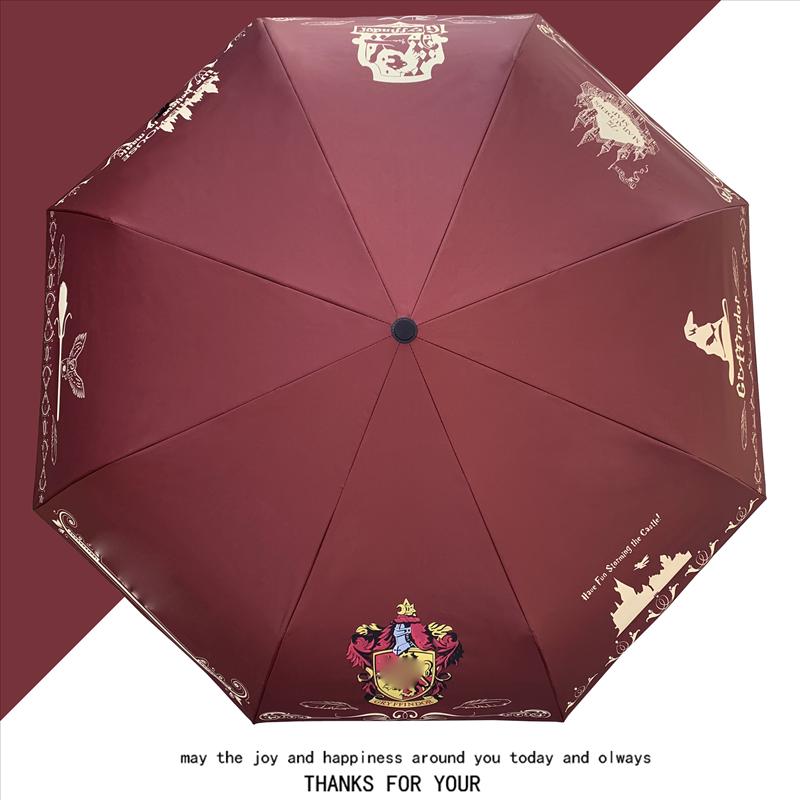 哈利学院雨伞狮院蛇院鹰院獾院二次元周边黑胶全自动男女礼物雨伞