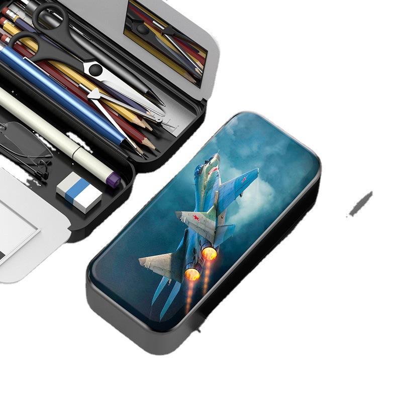 文具盒多功能铅笔小学生大容量儿童笔袋男孩网红男生双层学生男酷