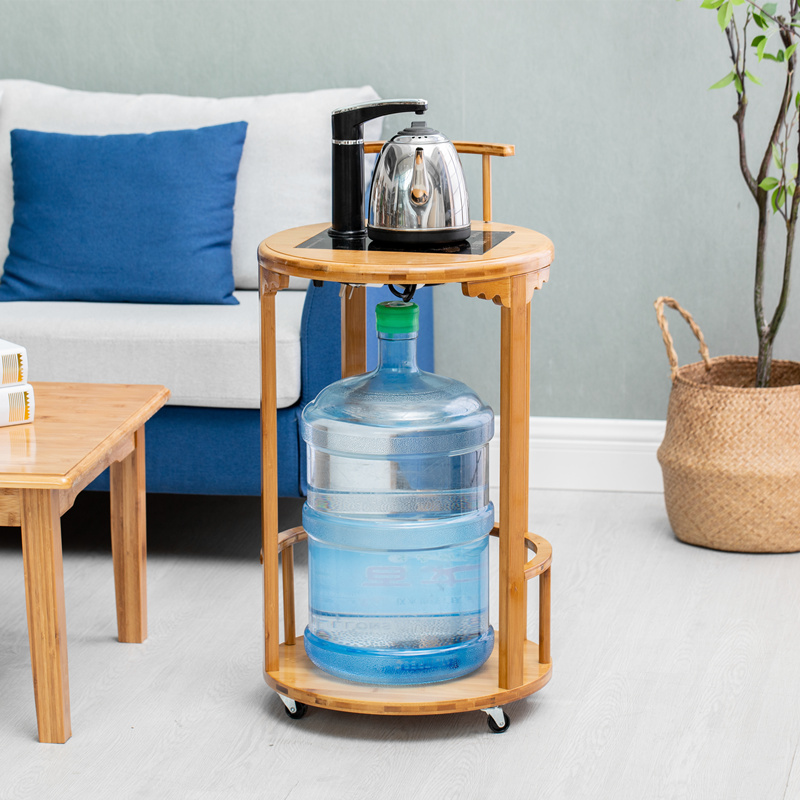 茶水架简约小茶车移动中式家用茶水台带轮茶几饮水机水桶烧水架子