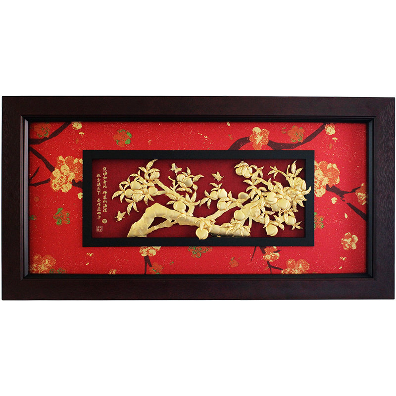 桃李满门满天下金箔画 教师节礼物送老师导师毕业送X礼书房工艺品