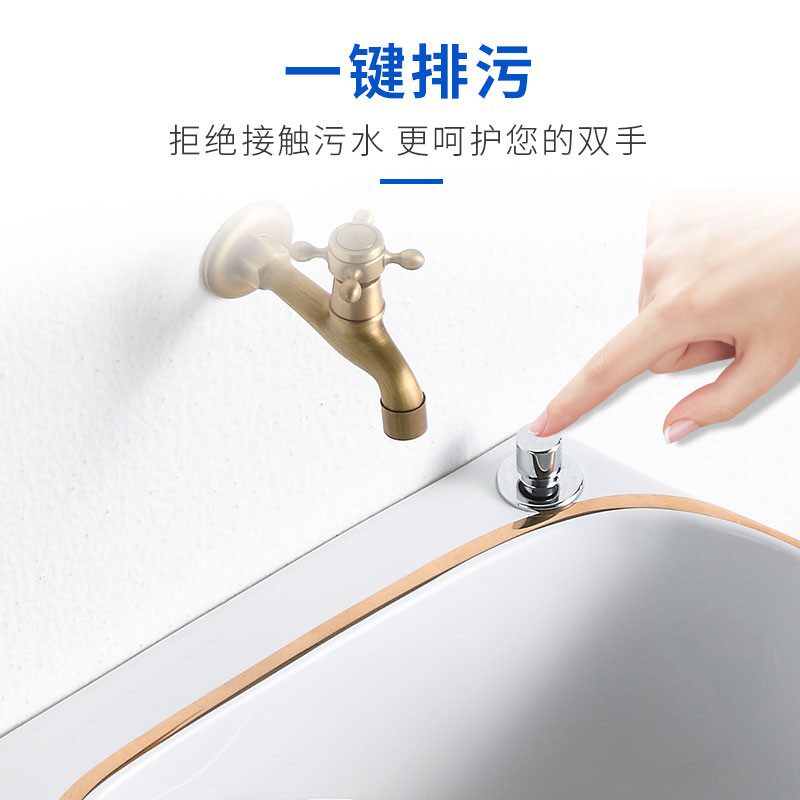 带甩干拖把池阳台卫生间洗拖把槽落地式拖布盆家用地拖陶瓷墩布池