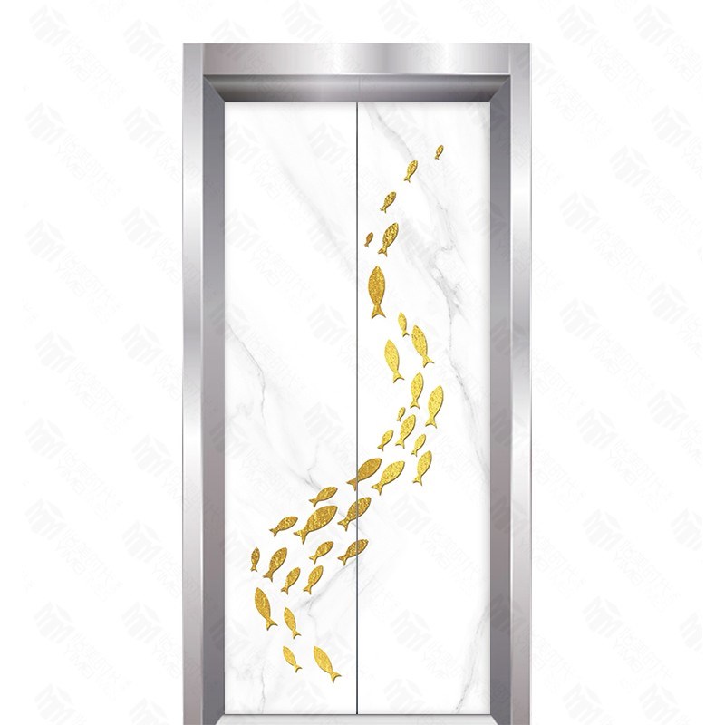 仿大理石纹电梯门贴纸 个性电梯装饰画 防水自粘电梯贴画简约素色