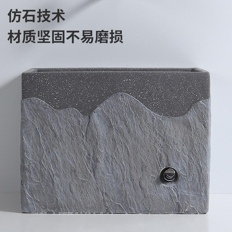 家用阳台拖把池地盆化妆室人造石立柱盆酒店落地式仿古洗手洗脸盆