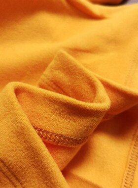 新品 双面发热磨毛澳绒打底衫男高领橙色内搭德绒保暖长袖加厚t恤