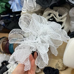 韩国2025年新款手工布艺超仙A镂空仙女风大肠圈发圈发绳头花弹簧