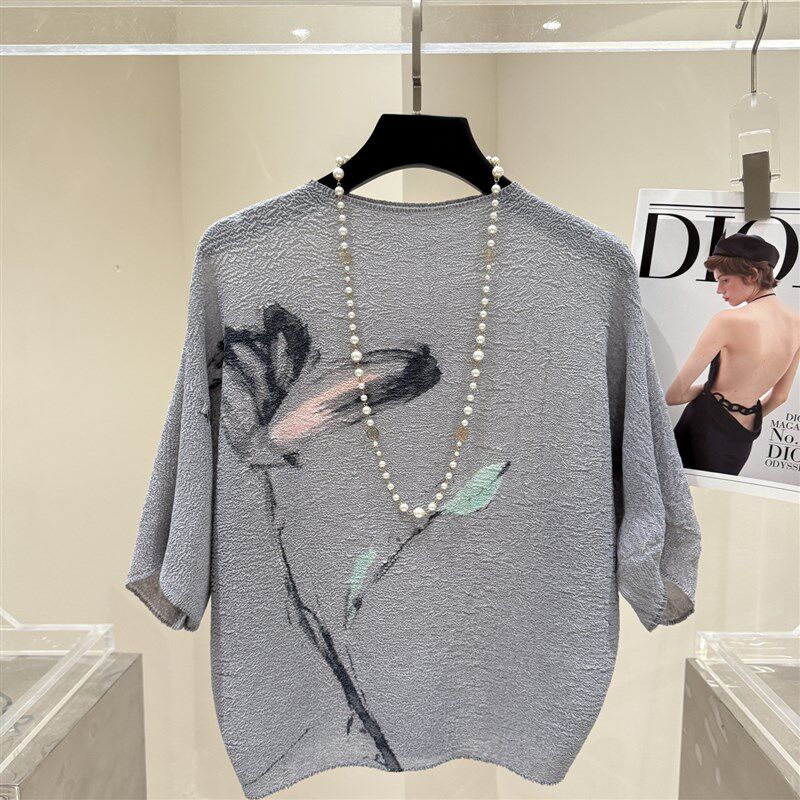 2025夏褶皱显瘦遮肉优雅气质年轻阔腿裤裙妈妈夏装时尚中年套装