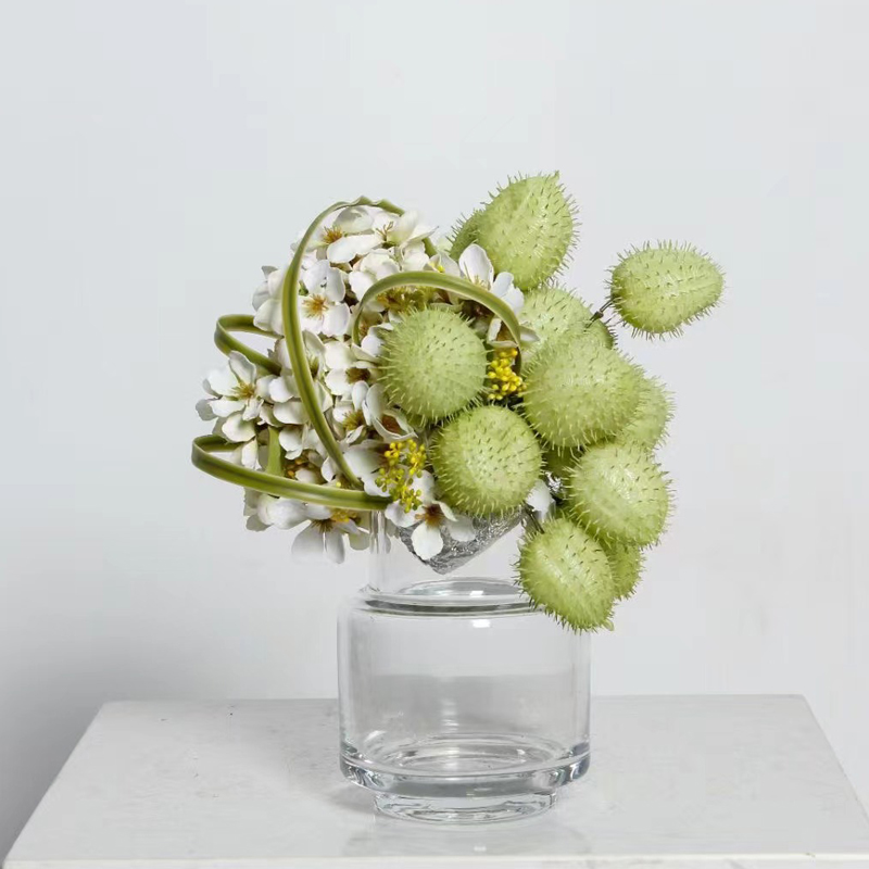 简约现代样板房透明水晶杯型玻璃花瓶软装居家客厅酒店桌面装饰品