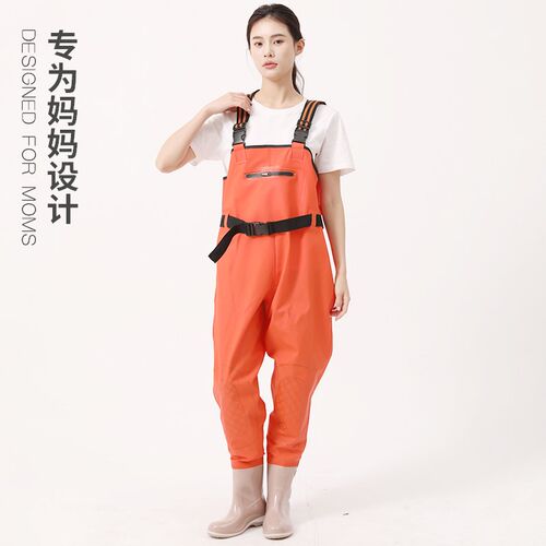 下水裤半身女连体雨衣连鞋儿童一体水裤摸捉鱼防水水衣成人赶海服