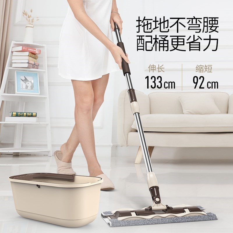 新拖巴清洗替换加长毛巾瓷砖拖把平板布套式拖帕吸水家用手扦托旋