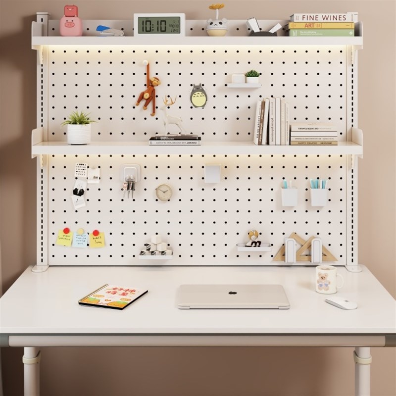 【送配件】桌面置物架洞洞板书架多层可调收纳架书桌储物架电脑桌